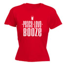 Peace Love Booze - Funny Womens T-Shirt Tshirt