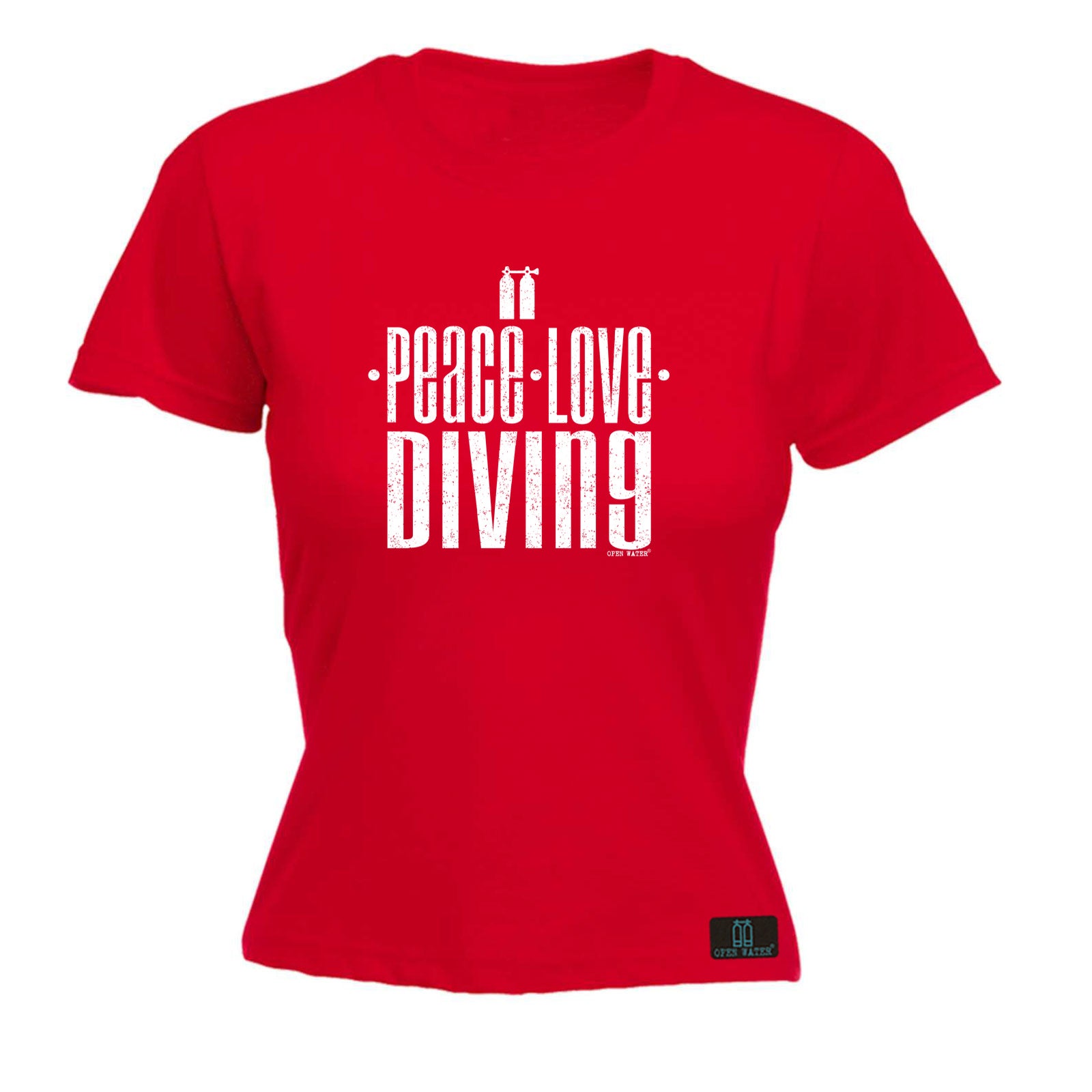Ow Peace Love Diving - Funny Womens T-Shirt Tshirt