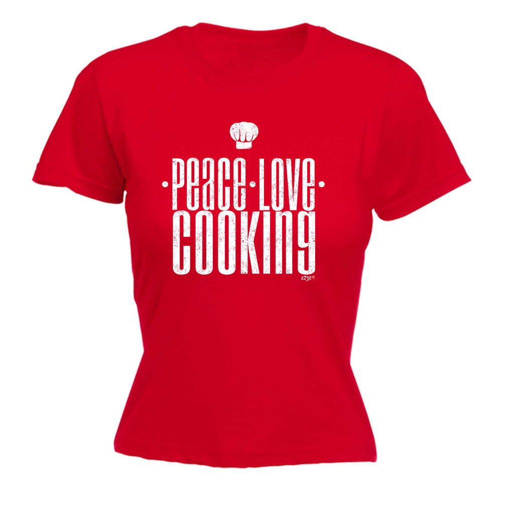 Peace Love Cooking - Funny Womens T-Shirt Tshirt