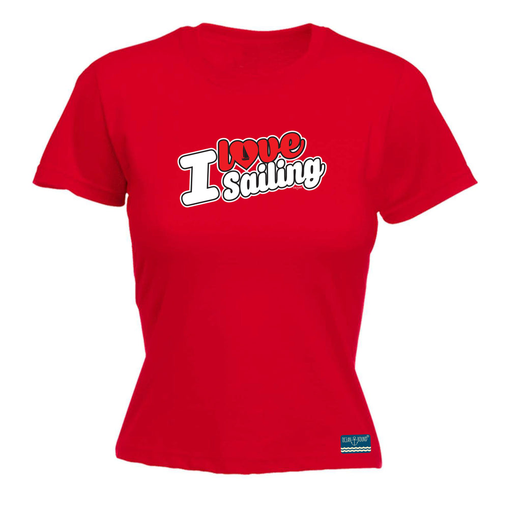 Ob I Love Sailing Stencil - Funny Womens T-Shirt Tshirt