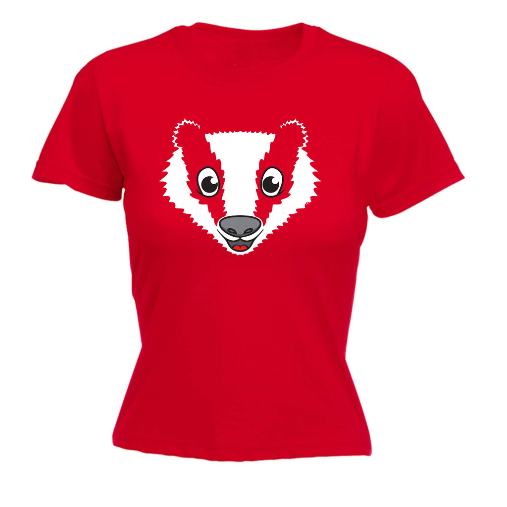 Badger Animal Face Ani Mates - Funny Womens T-Shirt Tshirt