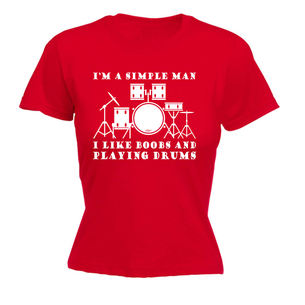 I'M Simple B  B Playing Drums Music - Funny Womens T-Shirt Tshirt