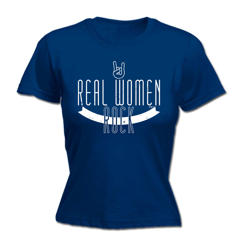 Real Women Rock Music - Funny Womens T-Shirt Tshirt