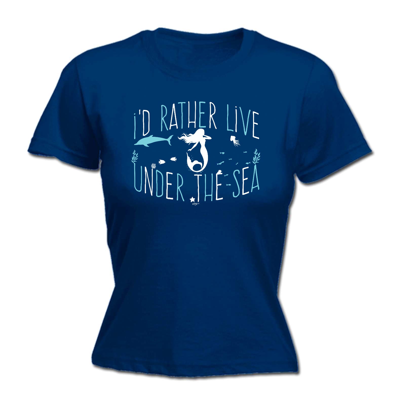 Id Rather Live Under The Sea Mermaid - Funny Womens T-Shirt Tshirt