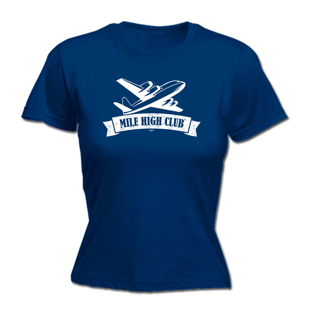 Mile High Club Plane - Funny Womens T-Shirt Tshirt