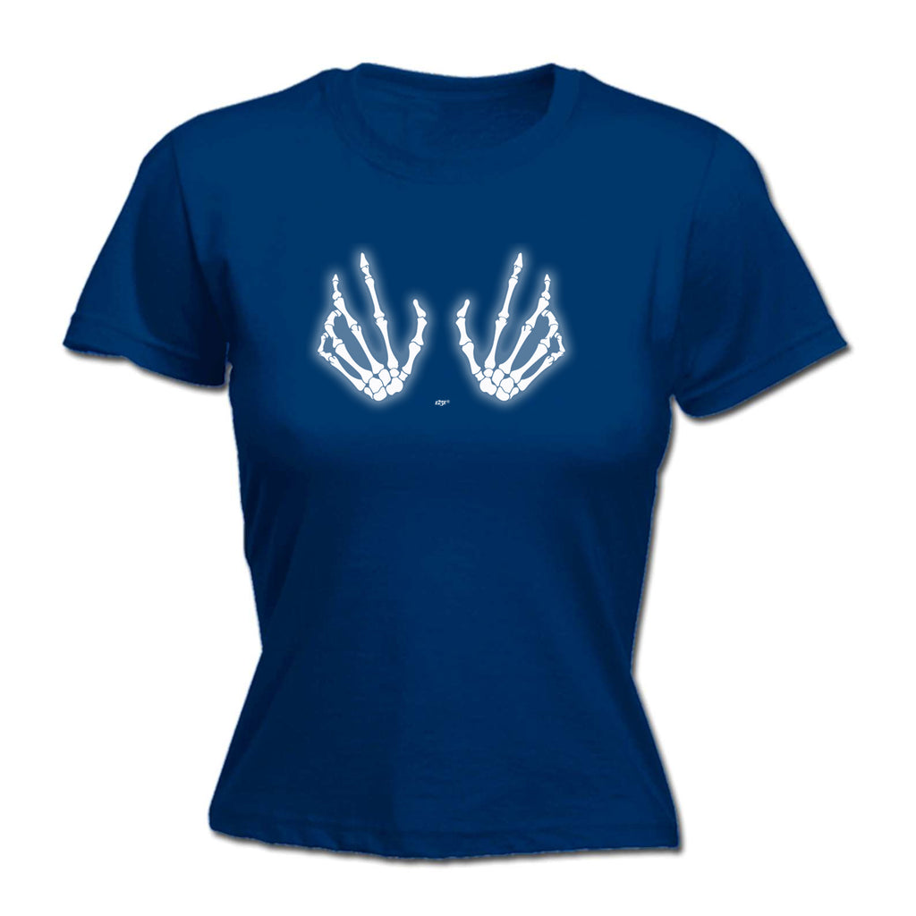 Skeleton Hands Halloween - Funny Womens T-Shirt Tshirt