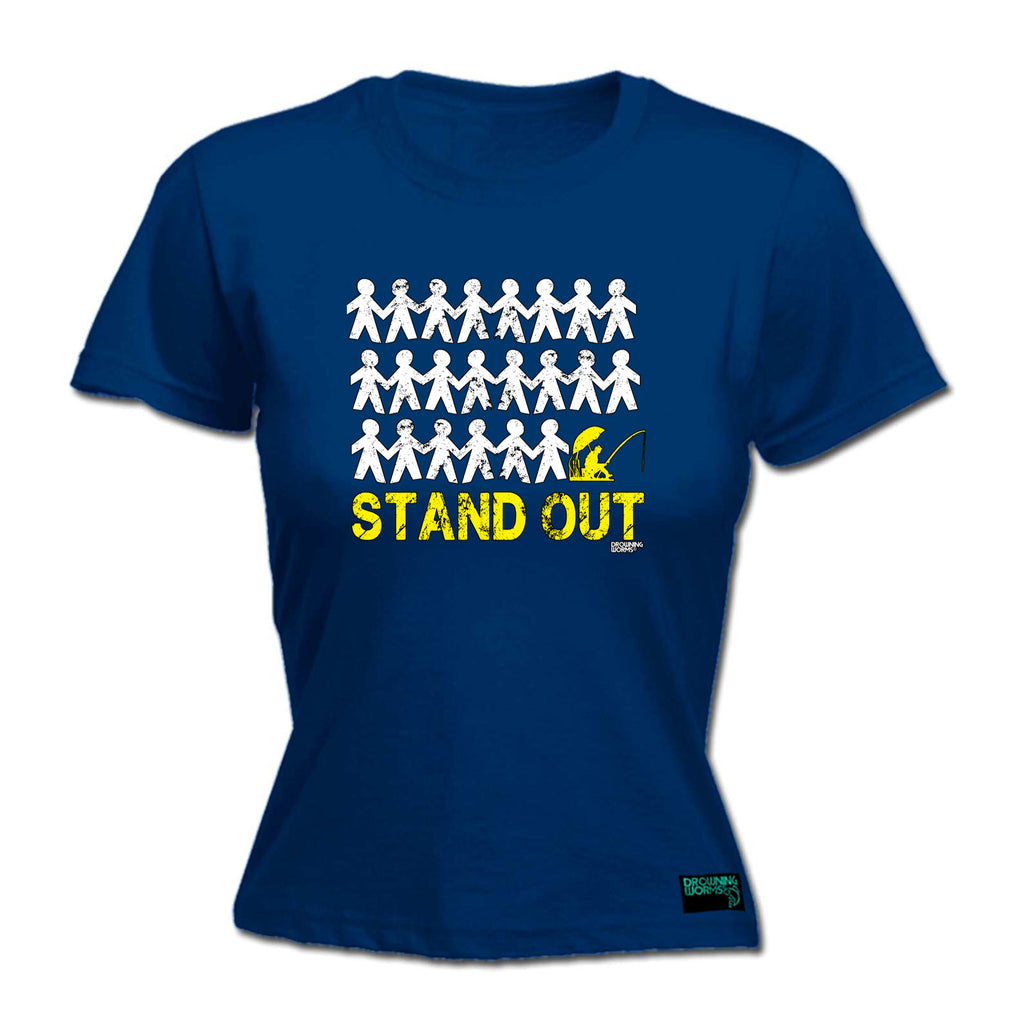 Dw Stand Out Fishing - Funny Womens T-Shirt Tshirt