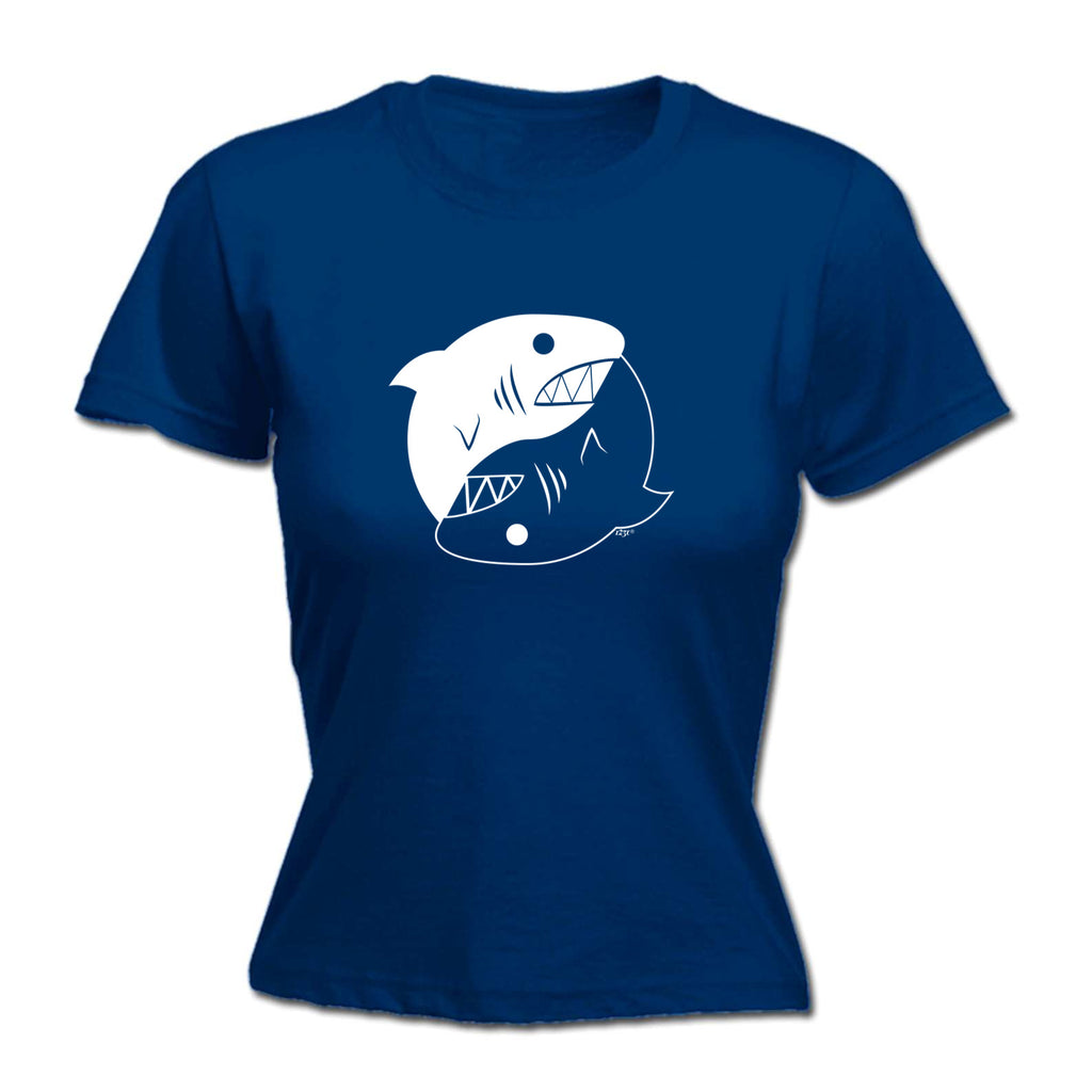 Yin Yang Shark - Funny Womens T-Shirt Tshirt