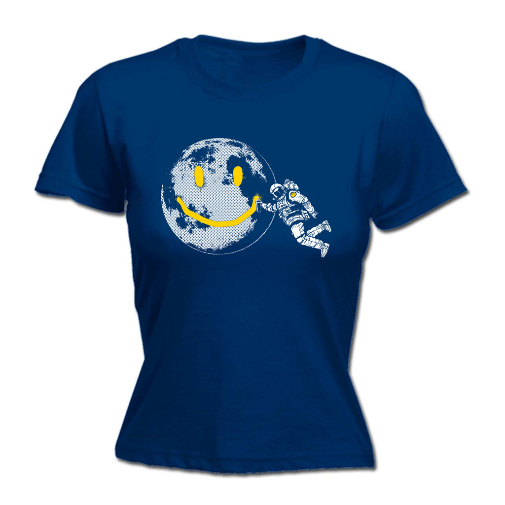 Austraunaught Smile Spray Paint Moon - Funny Womens T-Shirt Tshirt
