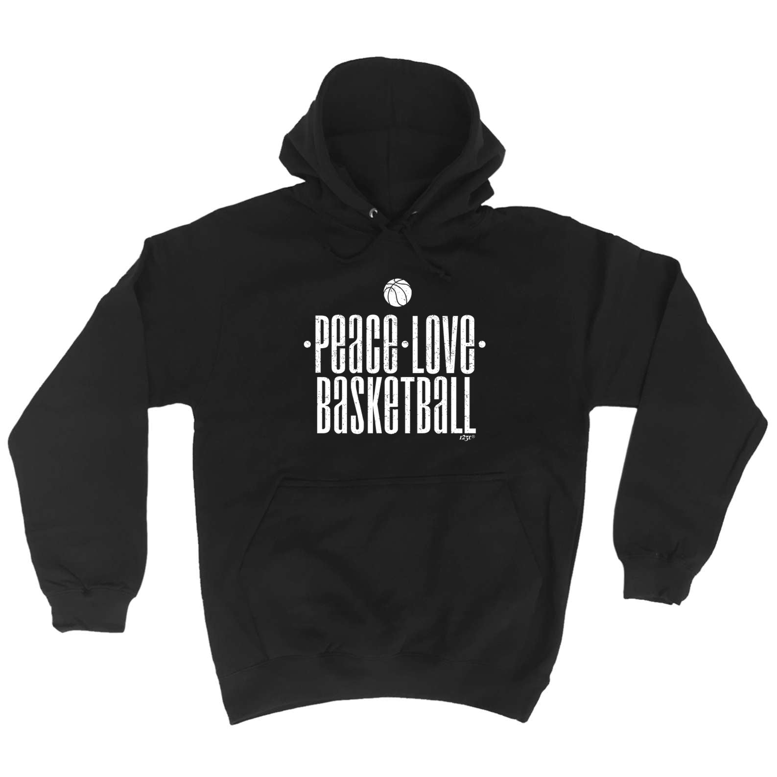 Peace Love Basketball - Funny Hoodies Hoodie