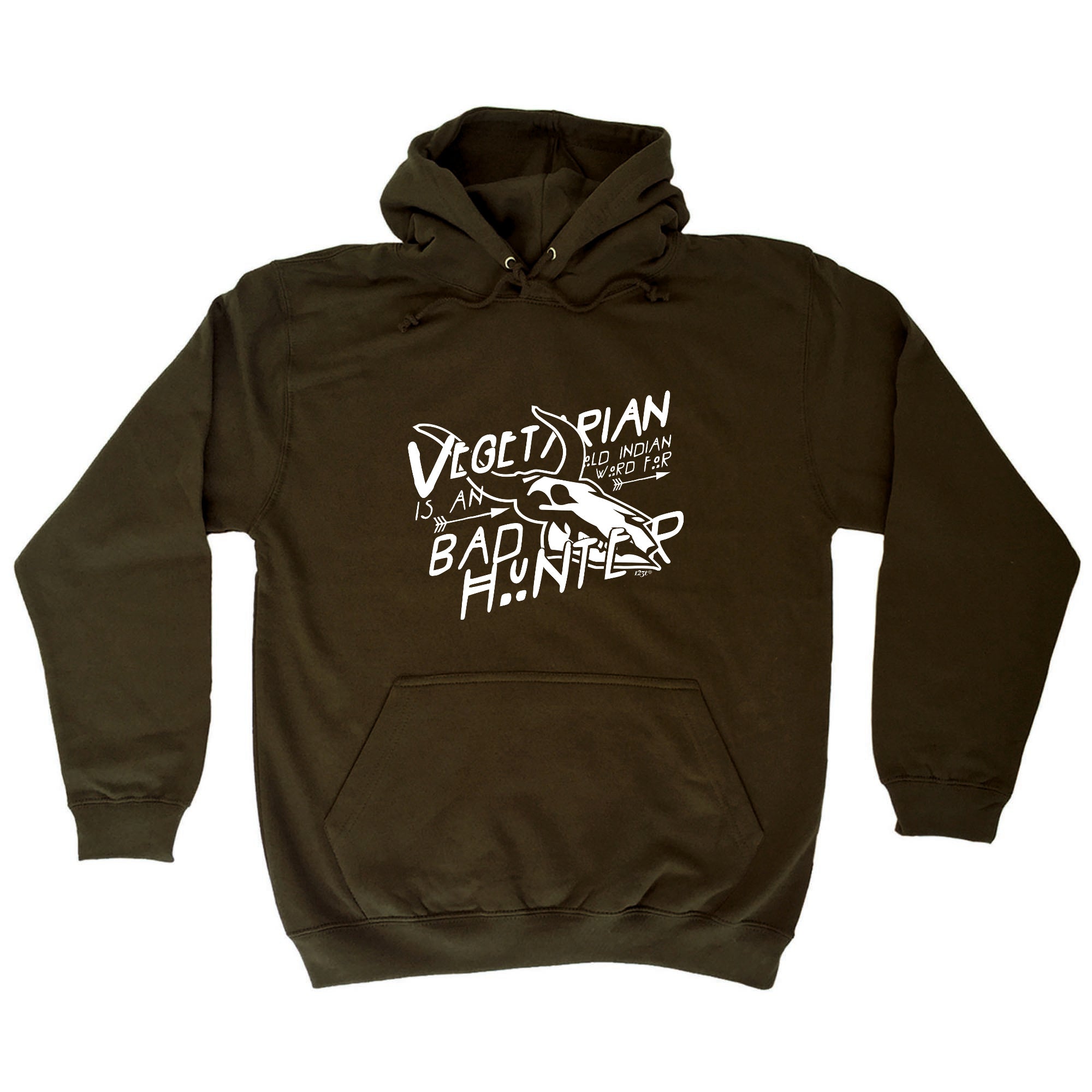 Vegetarian Old Indian Bad Hunter - Funny Hoodies Hoodie