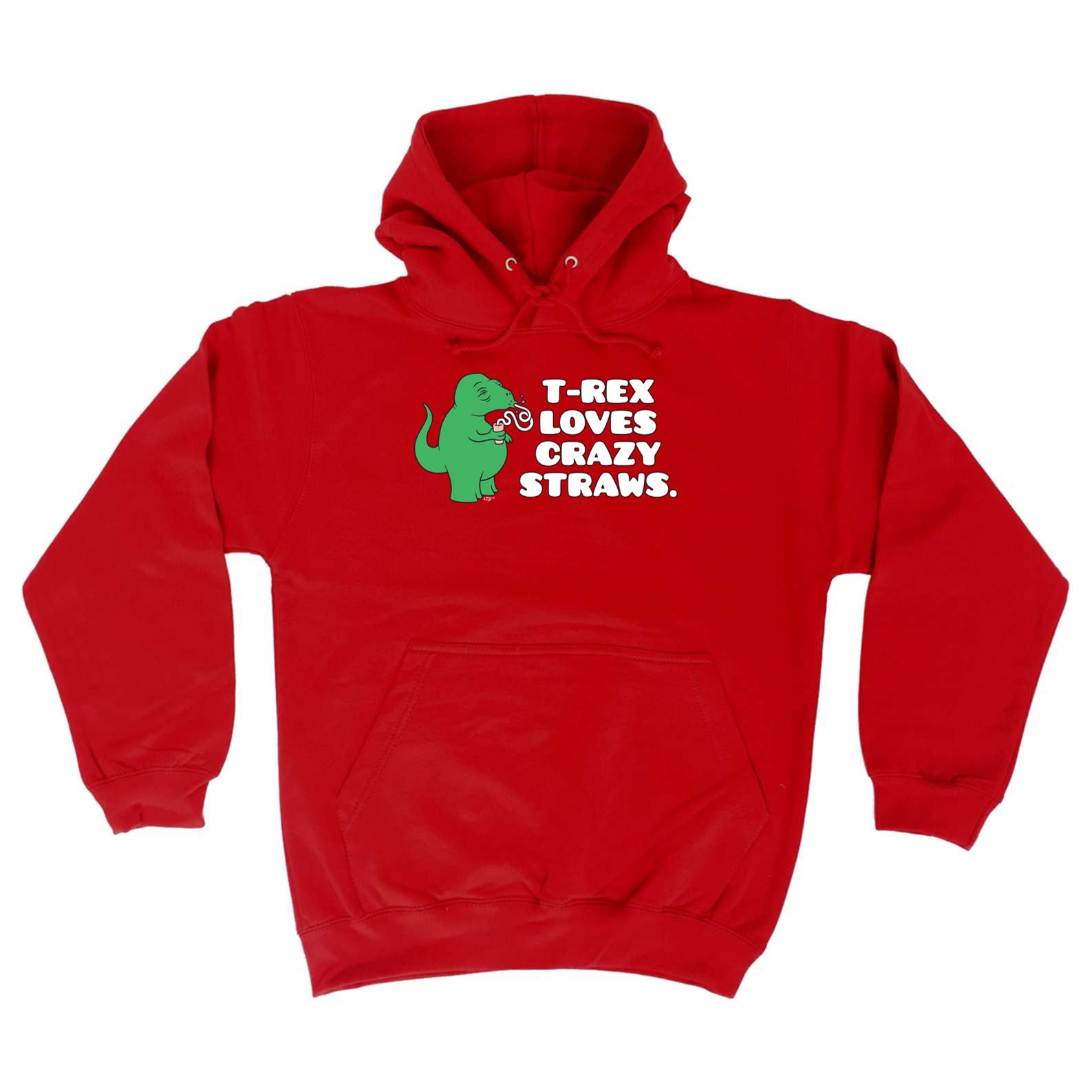 Trex Loves Crazy Straws Dinosaur - Funny Hoodies Hoodie