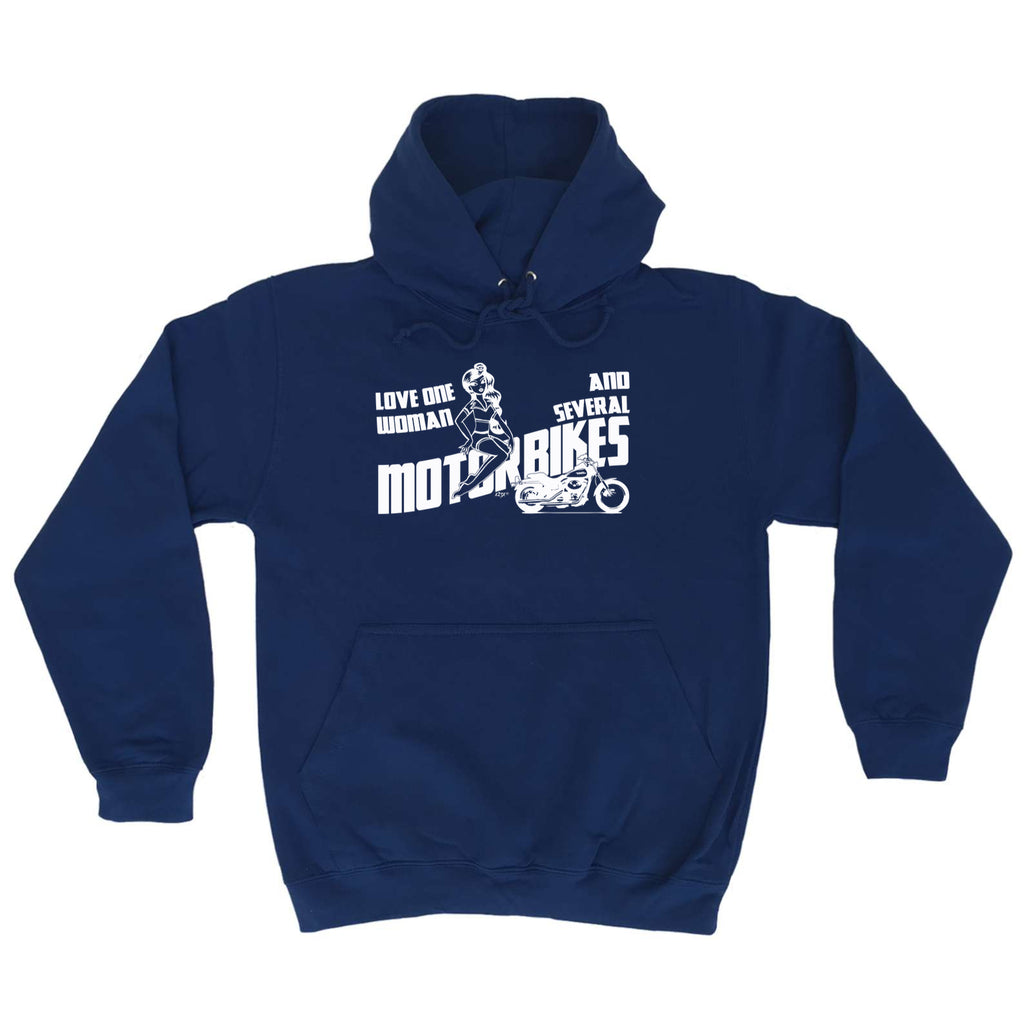 Love One Woman And Several Motorbikes White - Funny Hoodies Hoodie