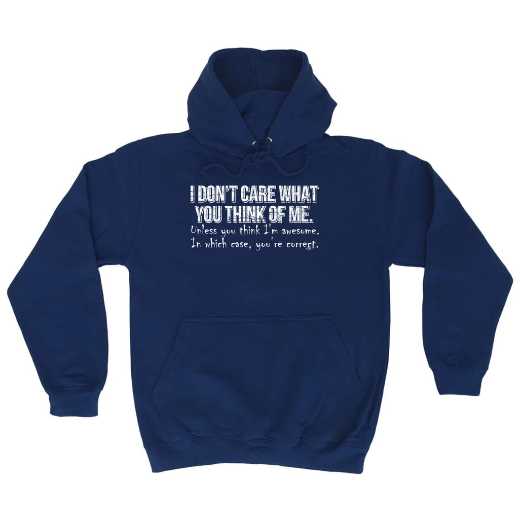 Dont Care What You Think Of Me Unless You Think Im Awesome - Funny Hoodies Hoodie