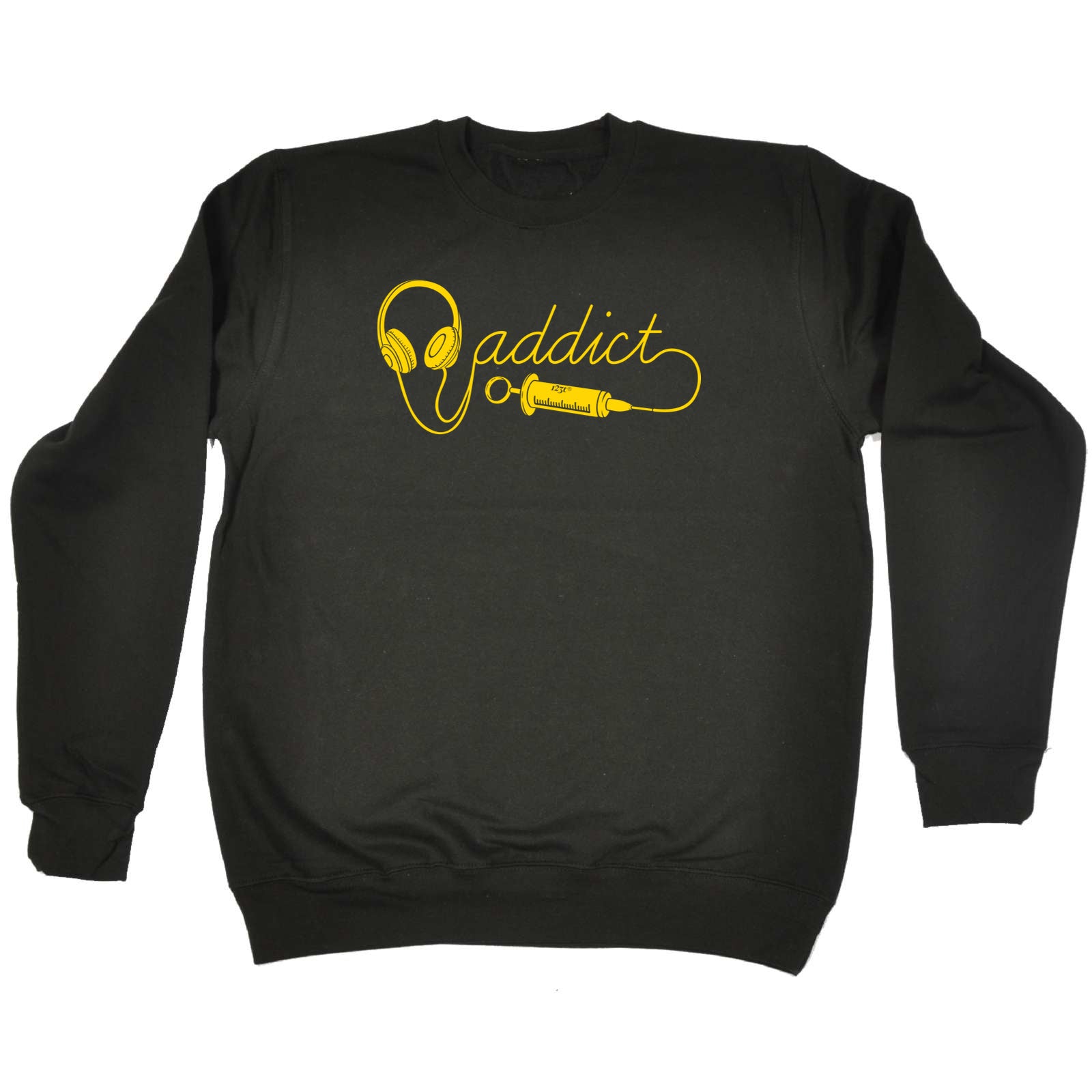 Dj Addict Headphone Head Phones Music - Funny Sweatshirt