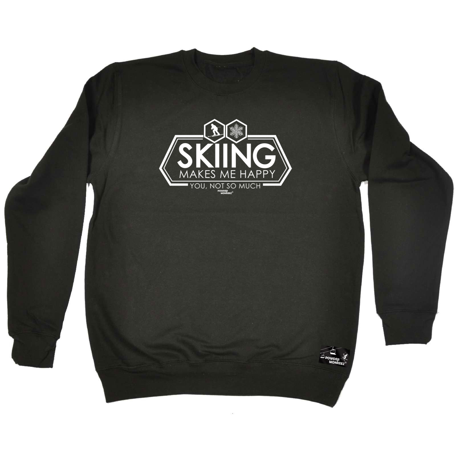 Pm Skiing Makes Me Happy - Funny Sweatshirt
