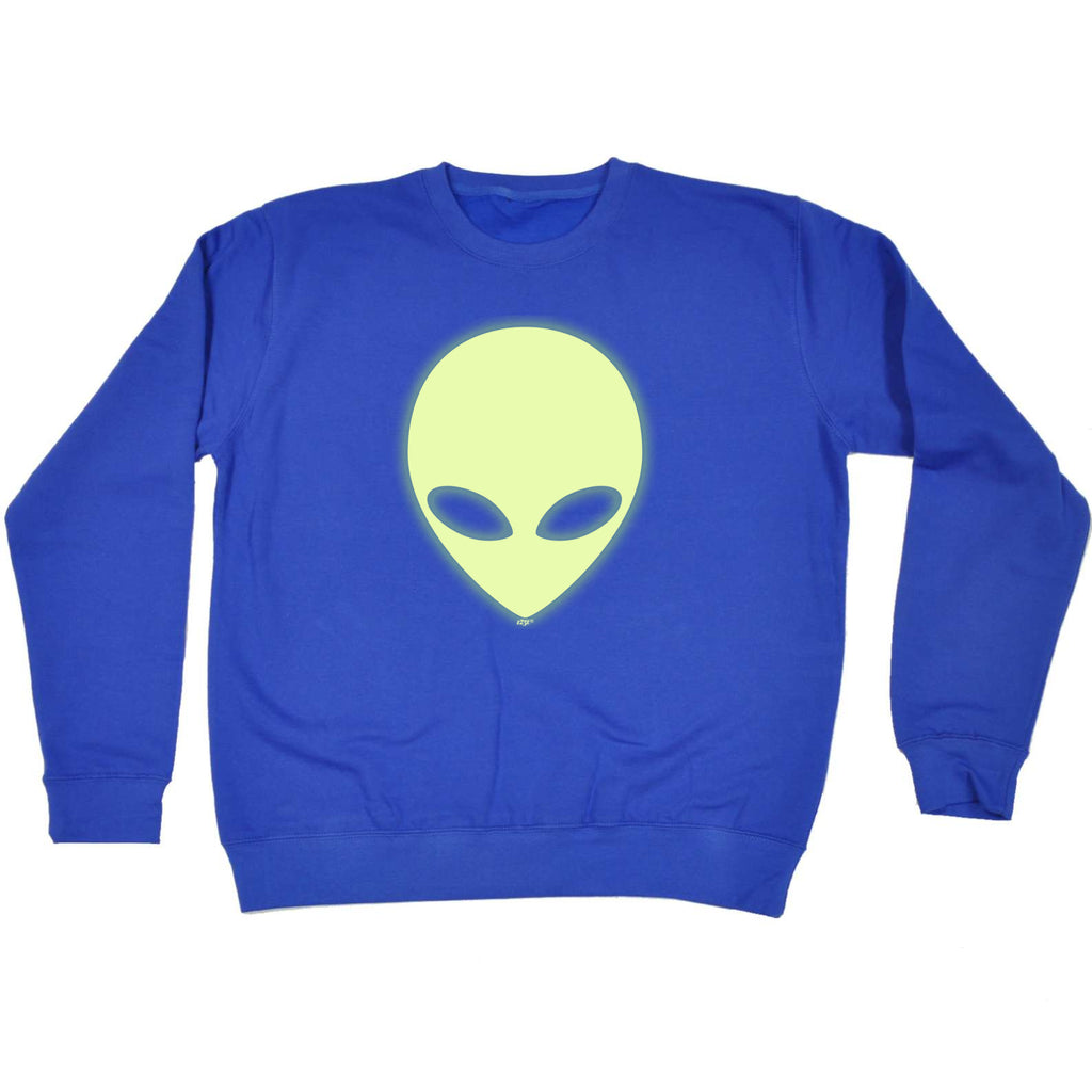 Alien Head Glow In The Dark - Funny Sweatshirt