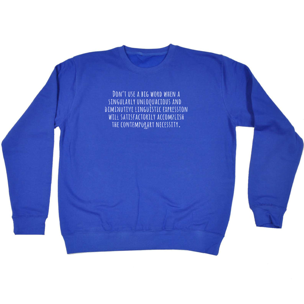Dont Use Big Words - Funny Sweatshirt