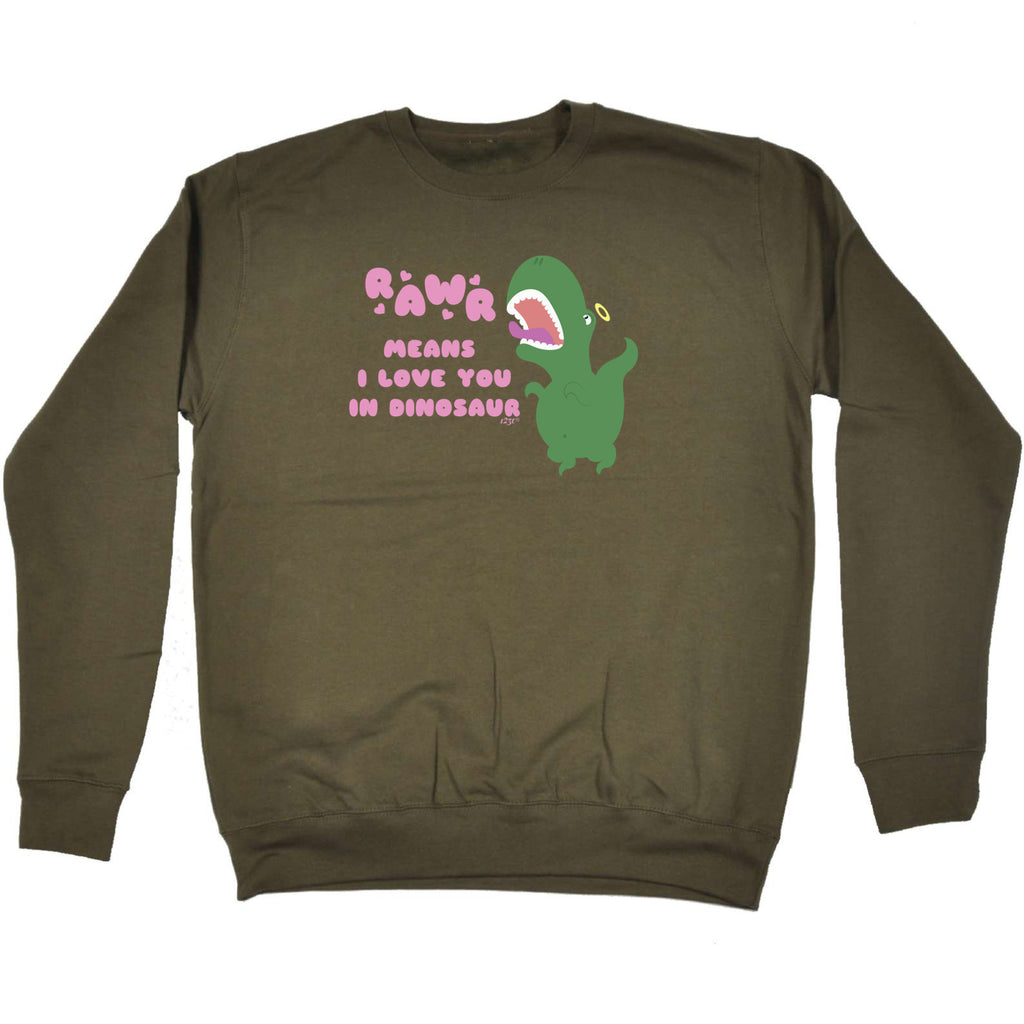 Rawr Means Love You In Dinosaur - Funny Sweatshirt