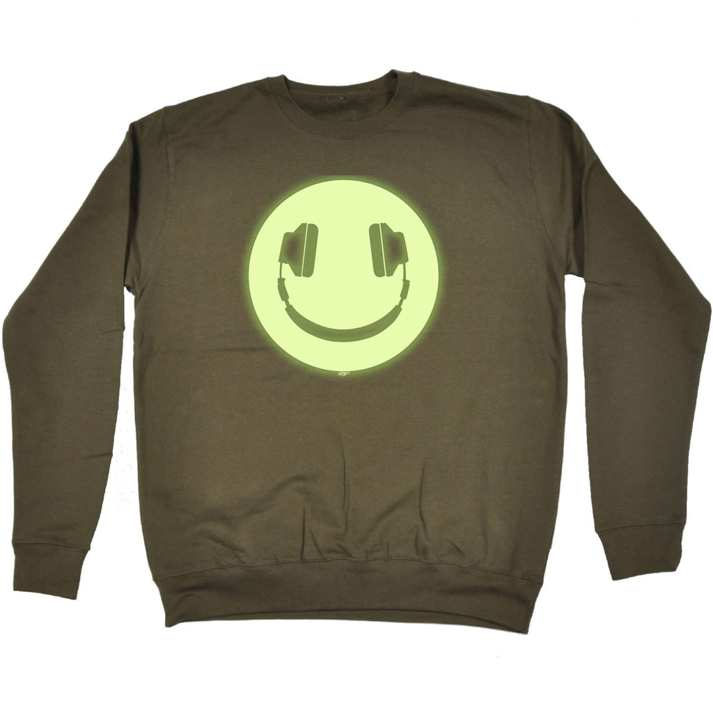 Headphone Smile Glow In The Dark - Funny Sweatshirt