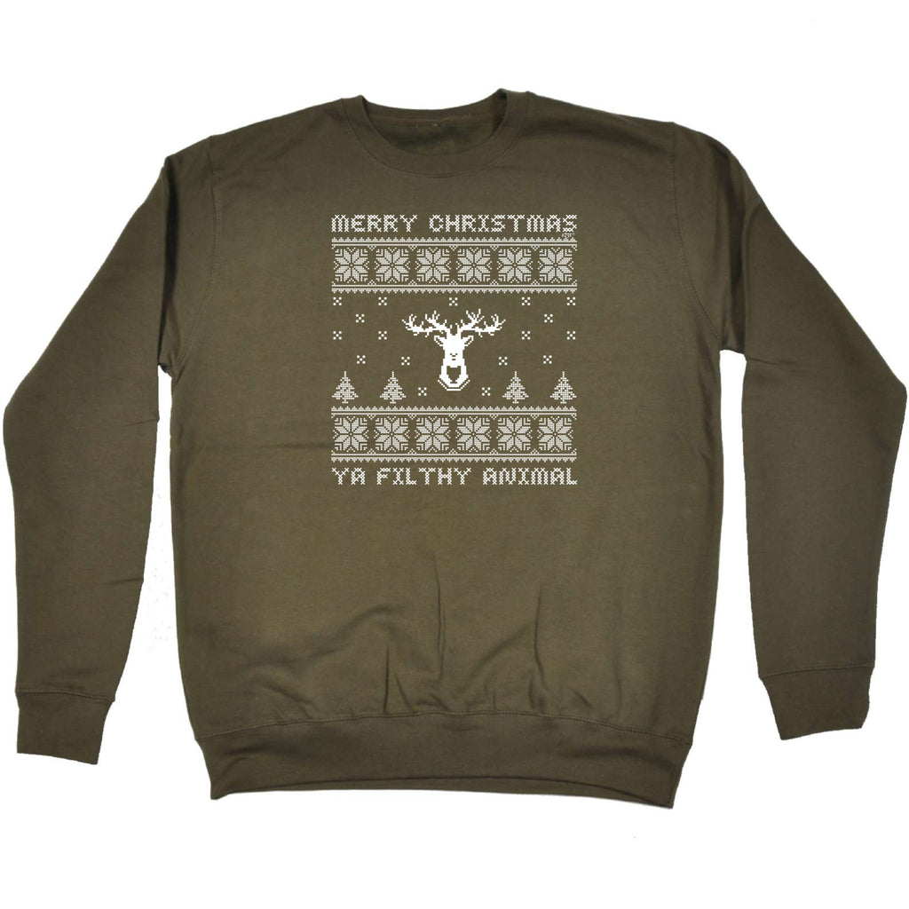 Merry Christmas Ya Filty Animal Jumper - Funny Sweatshirt