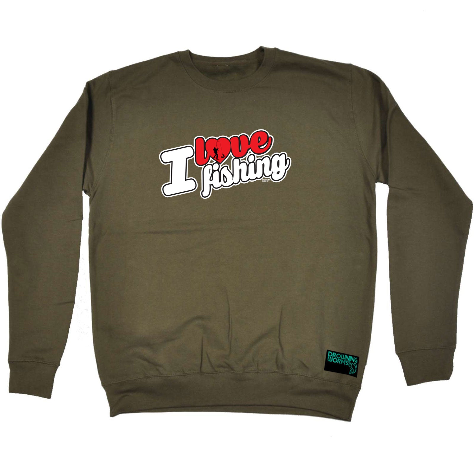 Dw I Love Fishing Stencil - Funny Sweatshirt