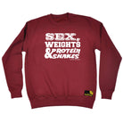 Swps Sex Weights Protein Shakes D1 White - Funny Sweatshirt
