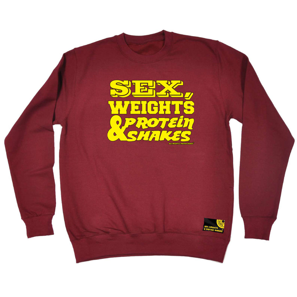 Swps Sex Weights Protein Shakes D1 Yellow - Funny Sweatshirt