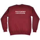 The Key To Happiness Is Low Expectation - Funny Sweatshirt