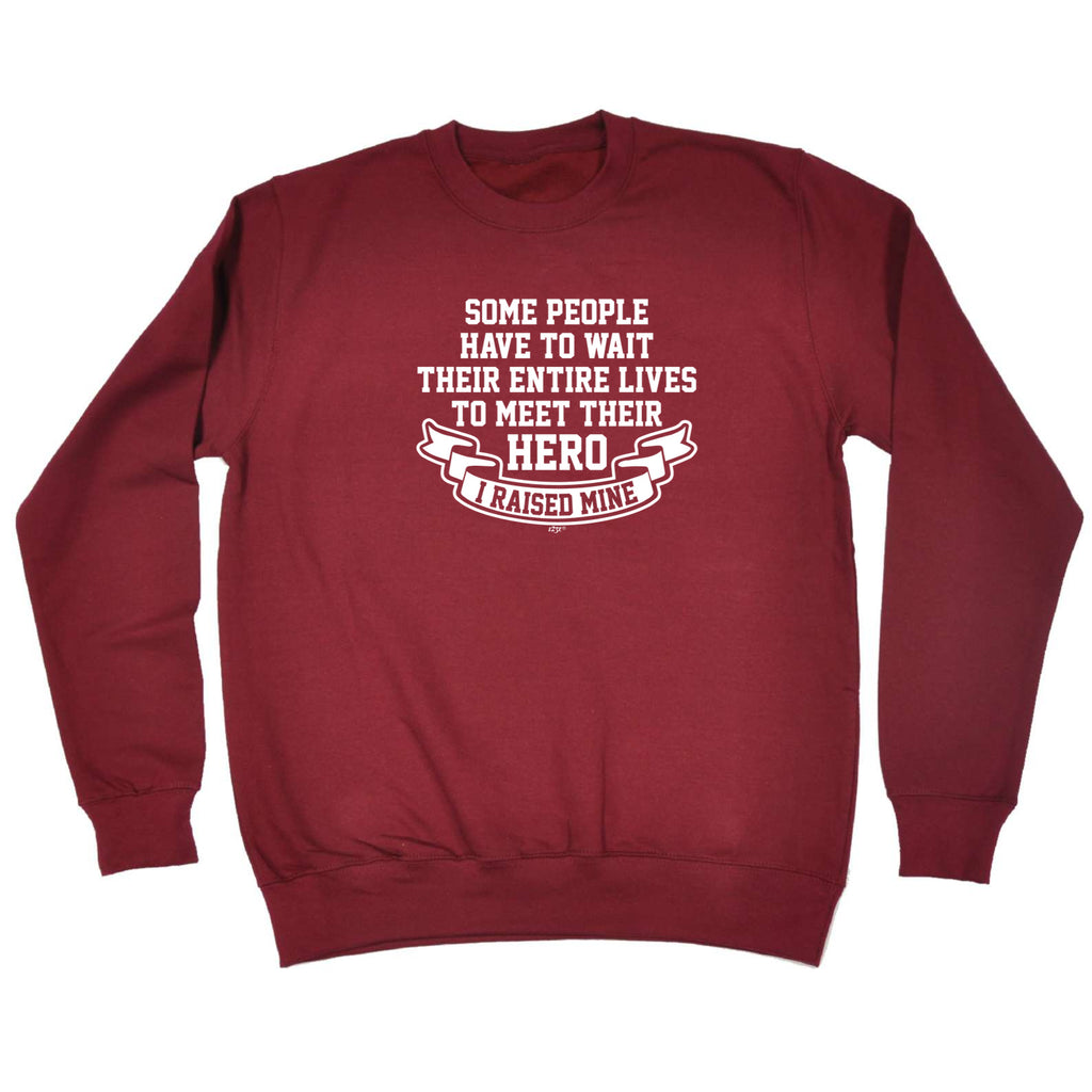 Some People Have To Wait Their Entire Lives To Meet Their Hero Raised Mine - Funny Sweatshirt