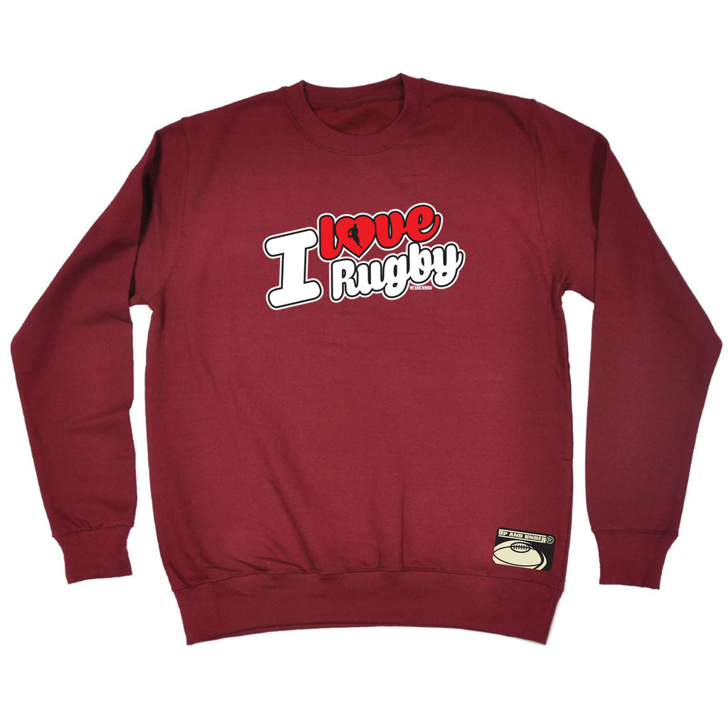 Uau I Love Rugby Stencil - Funny Sweatshirt