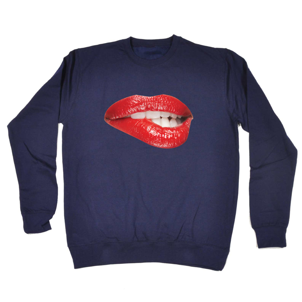 Biting Red Lips - Funny Sweatshirt