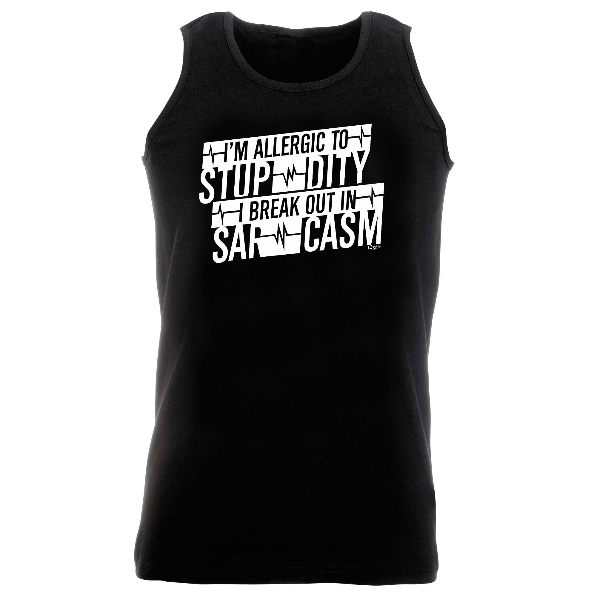Im Allergic To Stupidity Break Out - Funny Vest Singlet Unisex Tank Top
