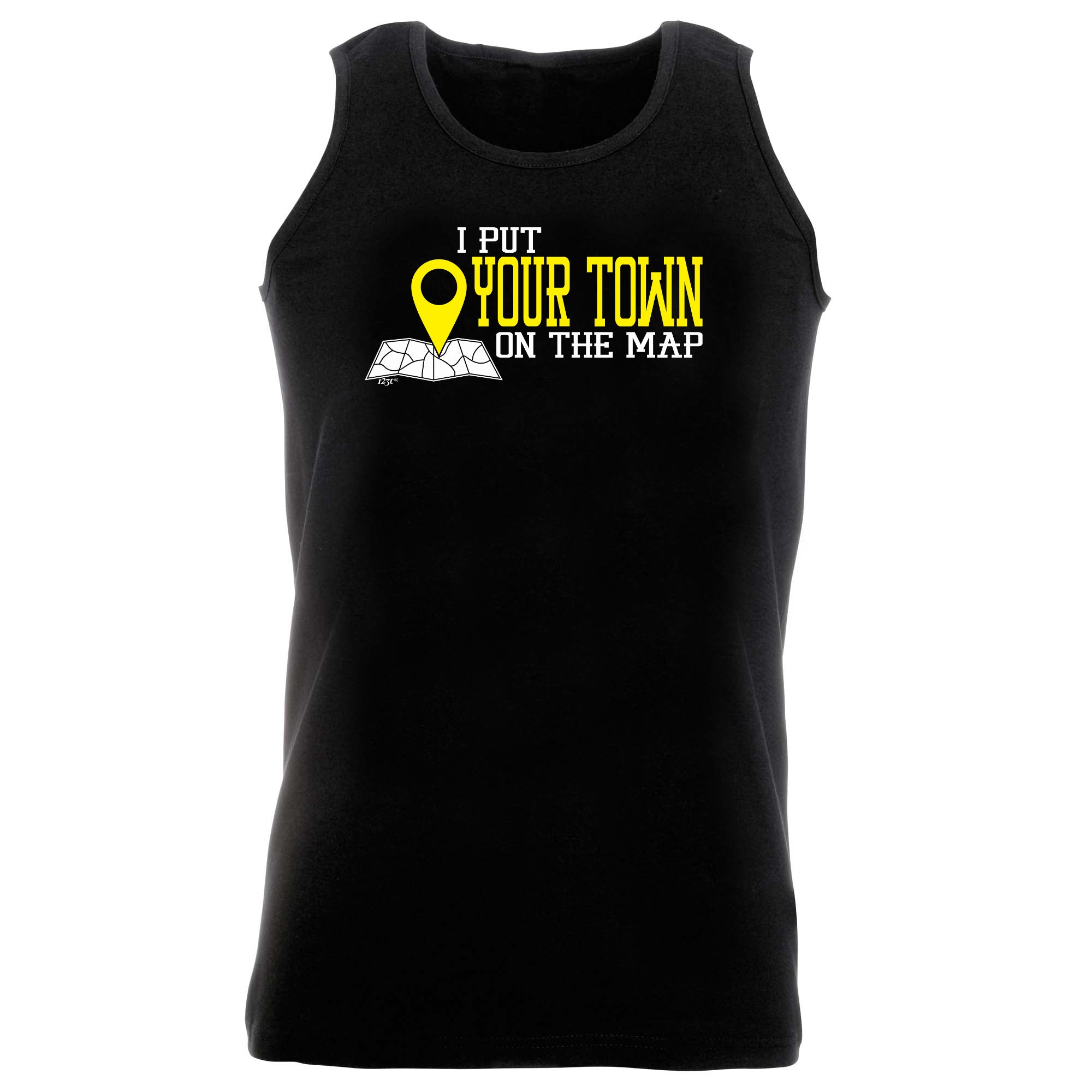 Put On The Map Your Town - Funny Vest Singlet Unisex Tank Top