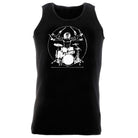 Leonardo Drummer Music White - Funny Vest Singlet Unisex Tank Top