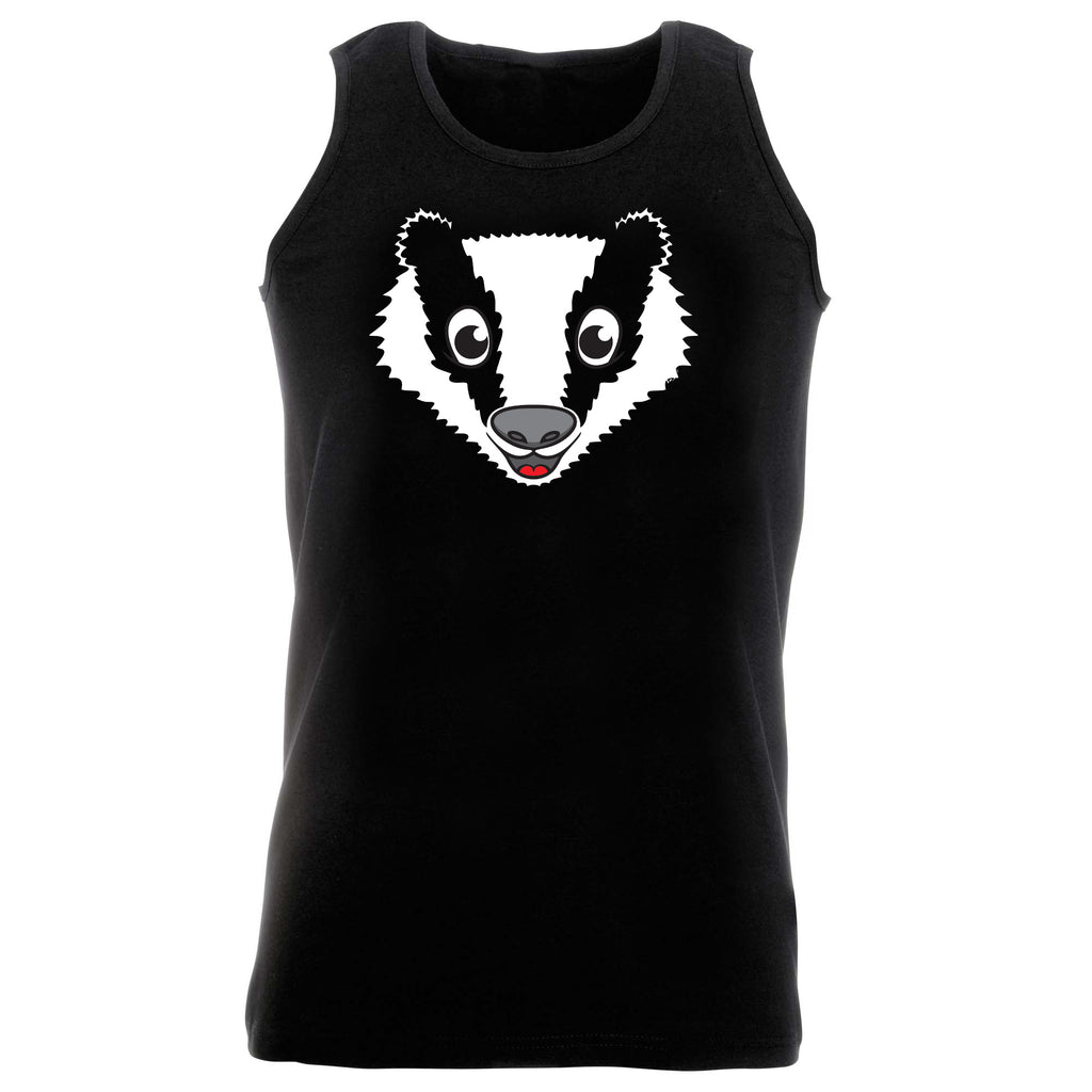 Badger Animal Face Ani Mates - Funny Vest Singlet Unisex Tank Top