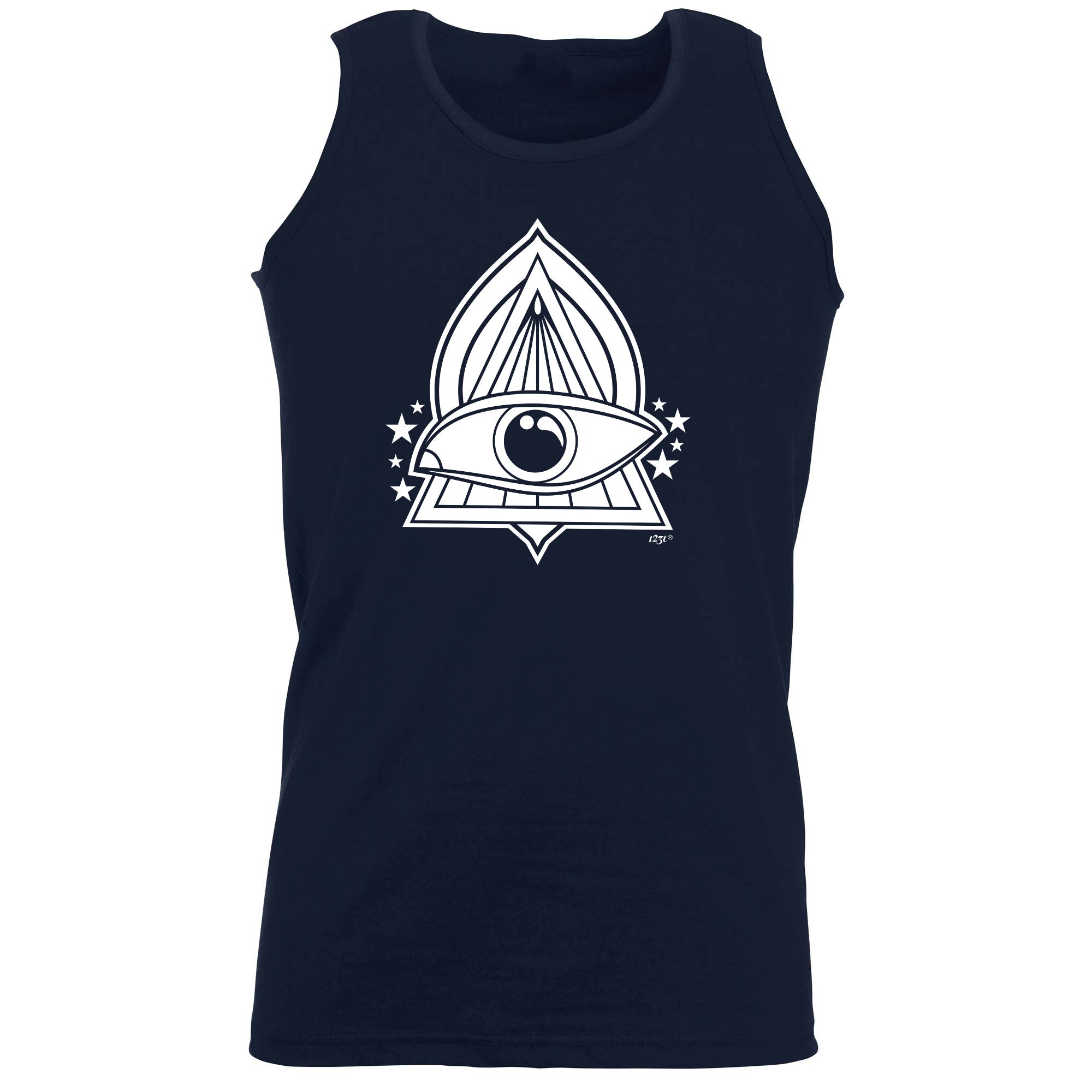 Festival Triangle Eye White - Funny Vest Singlet Unisex Tank Top