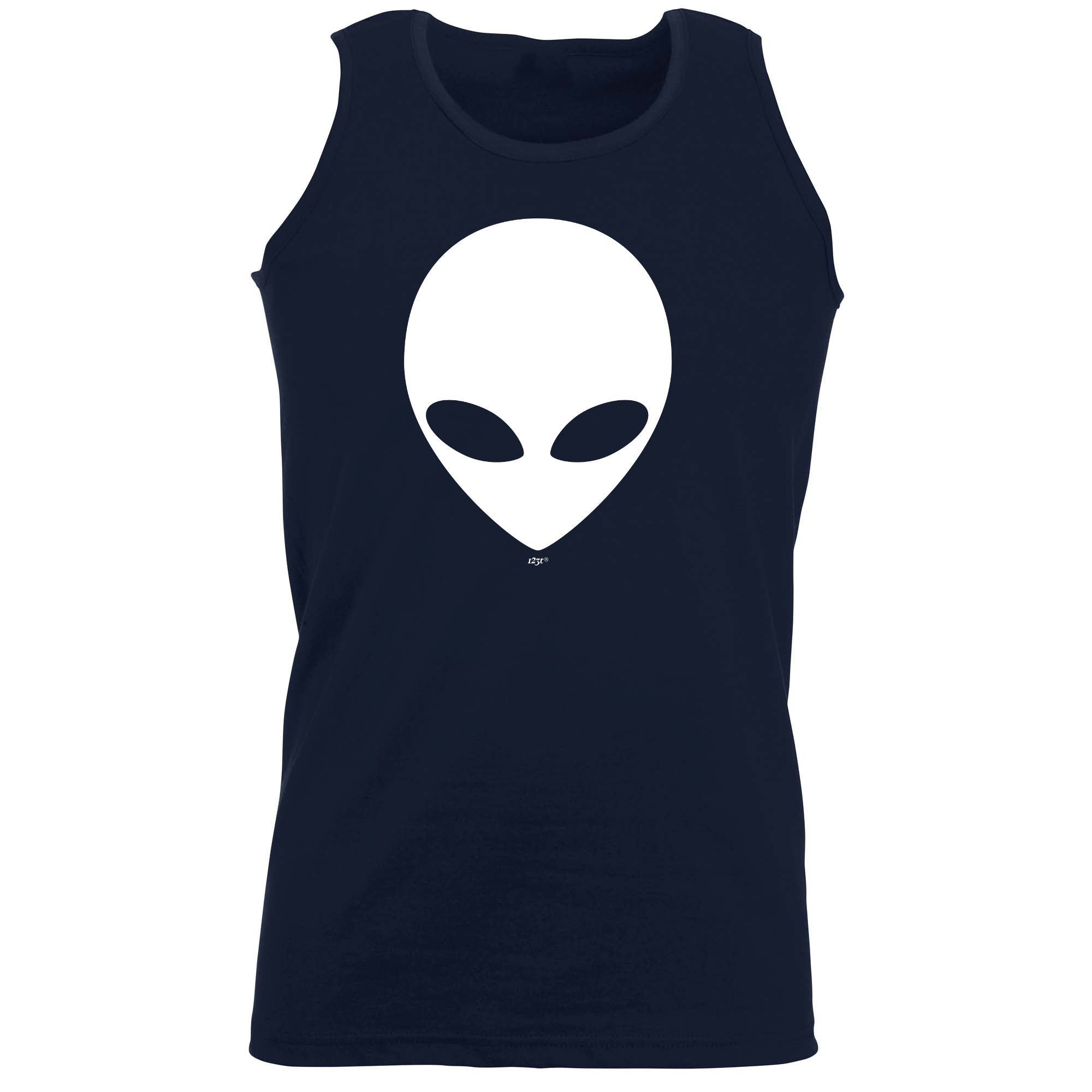 Alien Head White - Funny Vest Singlet Unisex Tank Top