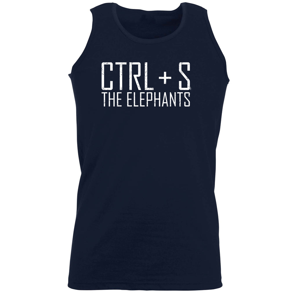 Ctrl S Save The Elephants - Funny Vest Singlet Unisex Tank Top
