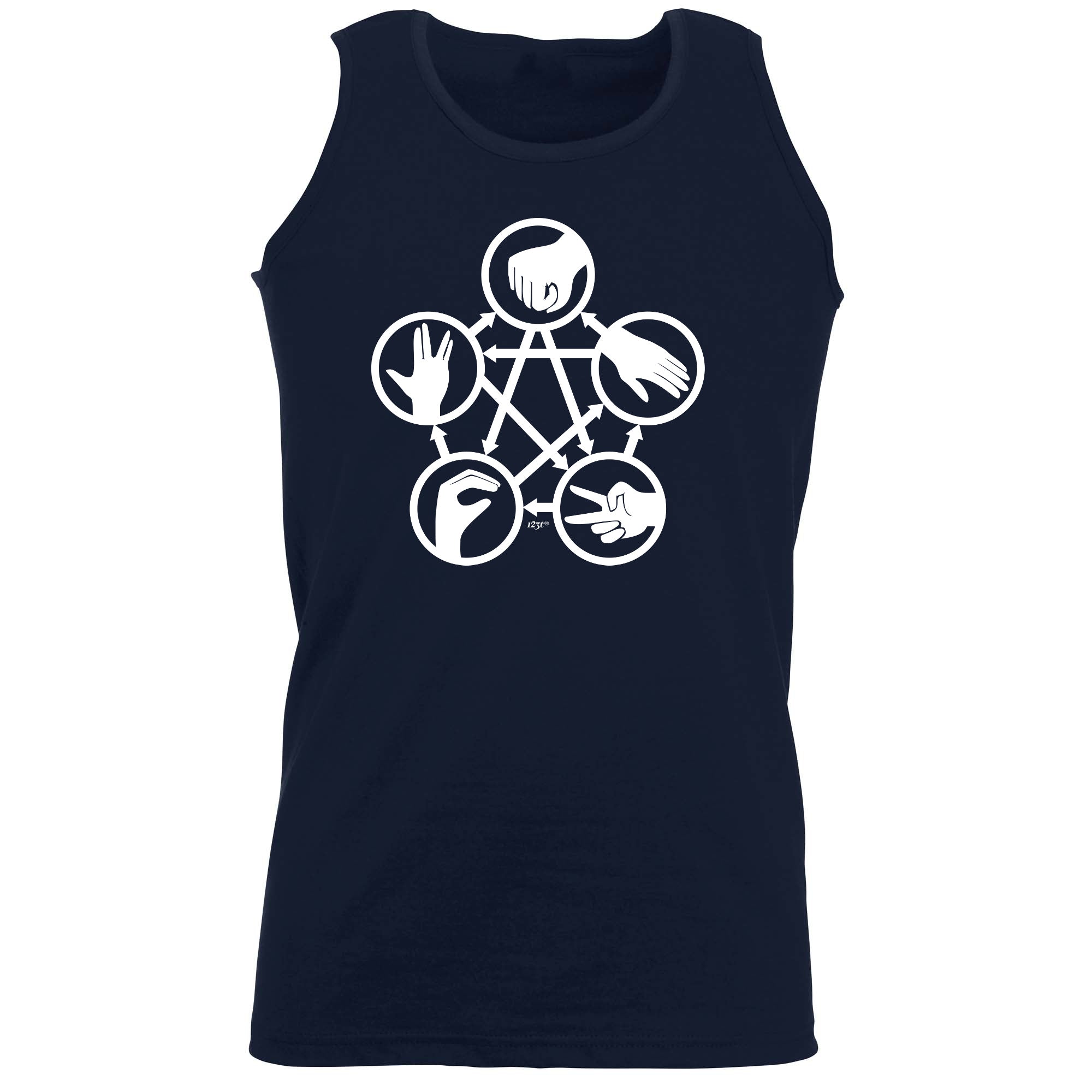 Rock Paper Scissors White - Funny Vest Singlet Unisex Tank Top
