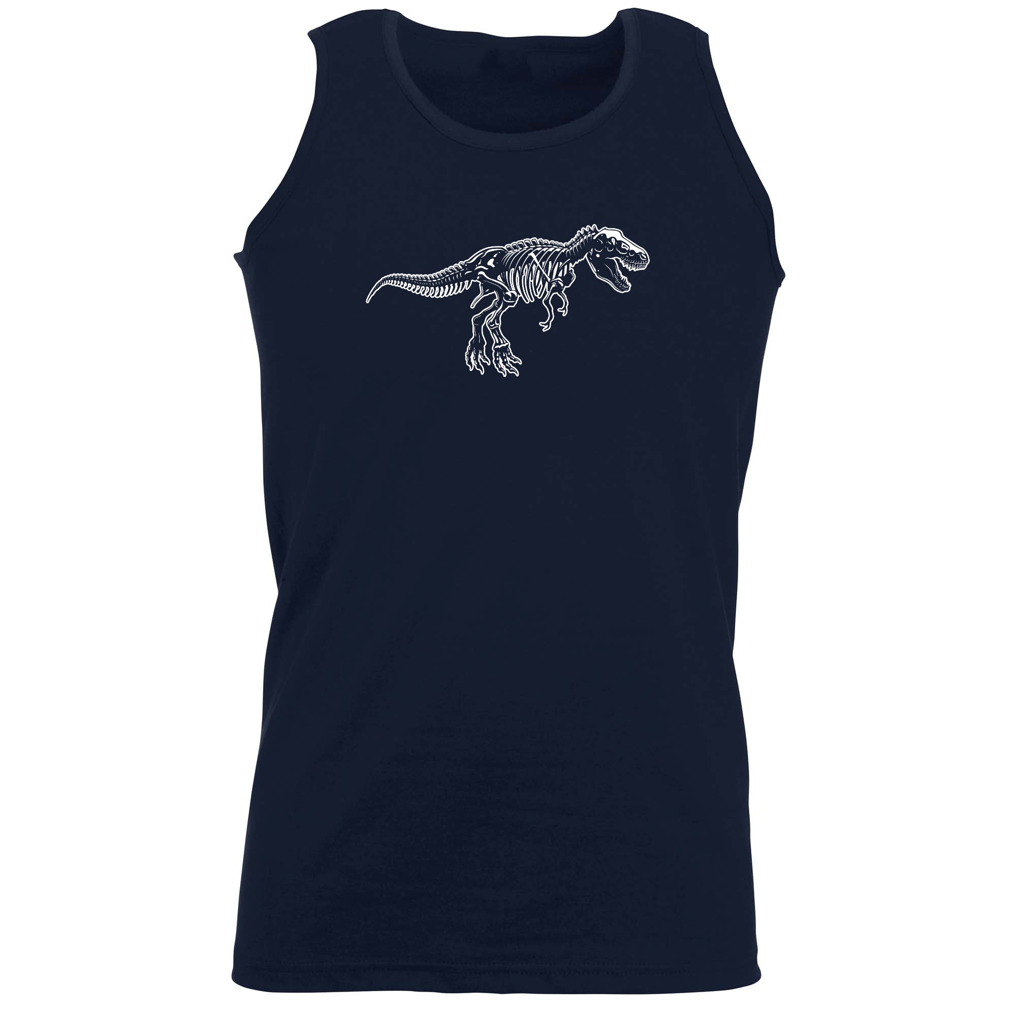 T Rex Bones Dinosaur White - Funny Vest Singlet Unisex Tank Top