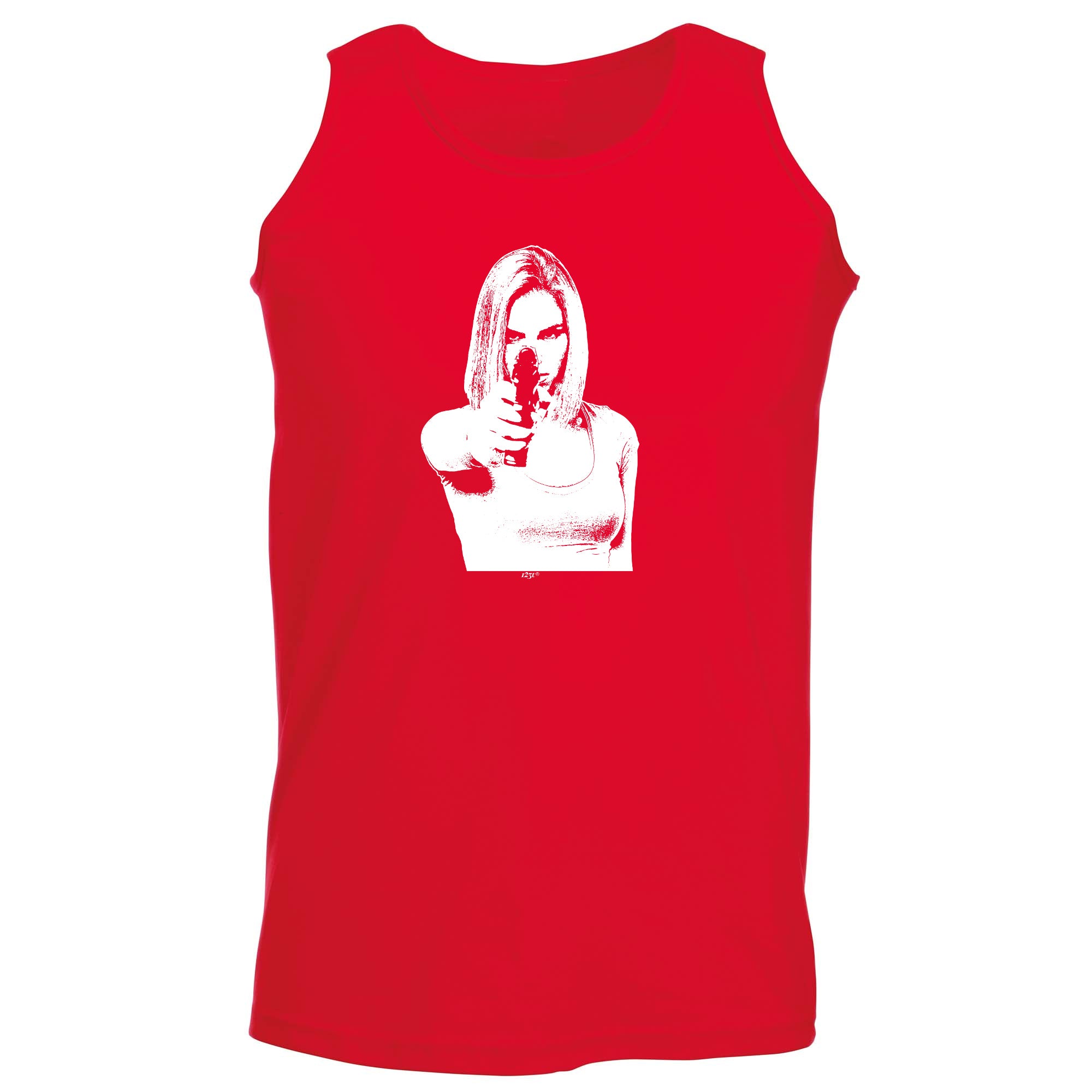 Girl Shooting Blond Gangster - Funny Vest Singlet Unisex Tank Top