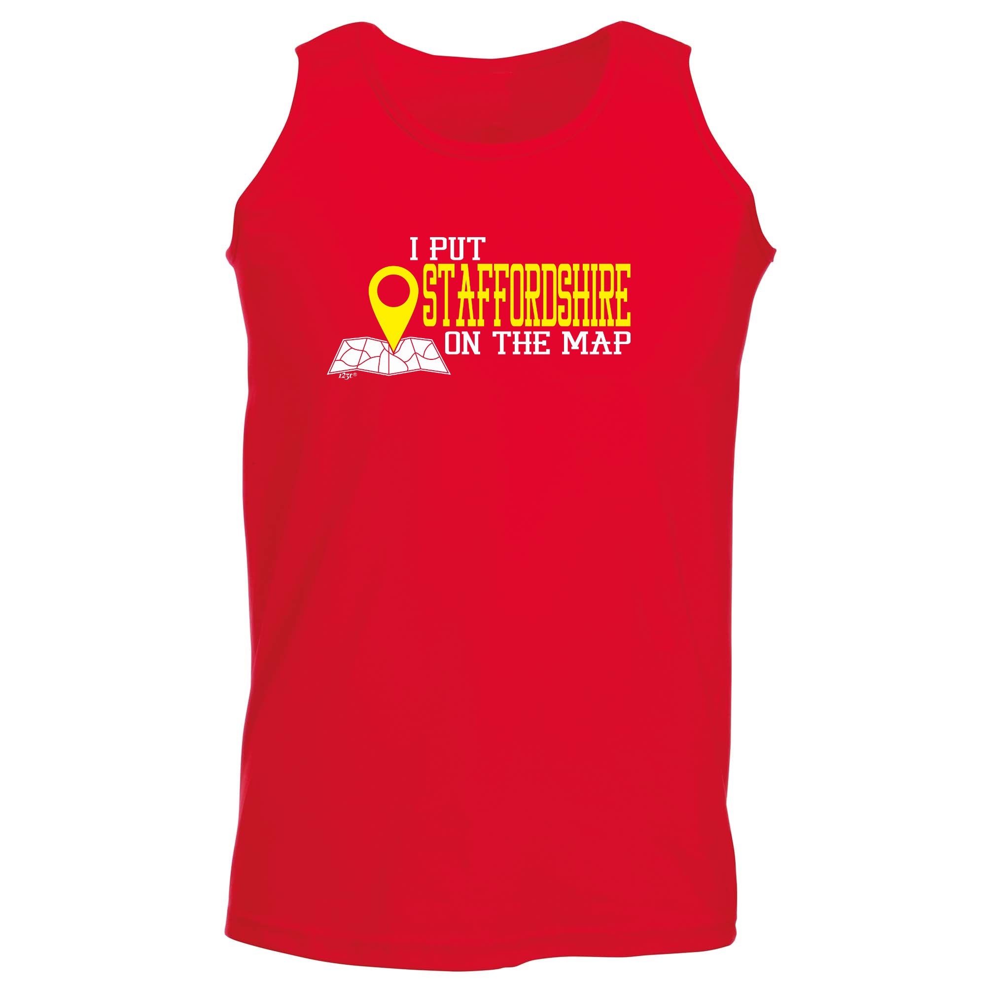 Put On The Map Staffordshire - Funny Vest Singlet Unisex Tank Top