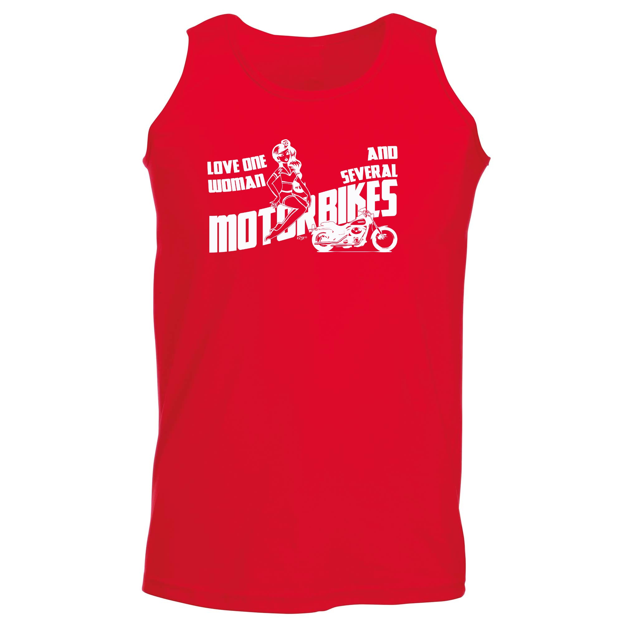 Love One Woman And Several Motorbikes White - Funny Vest Singlet Unisex Tank Top