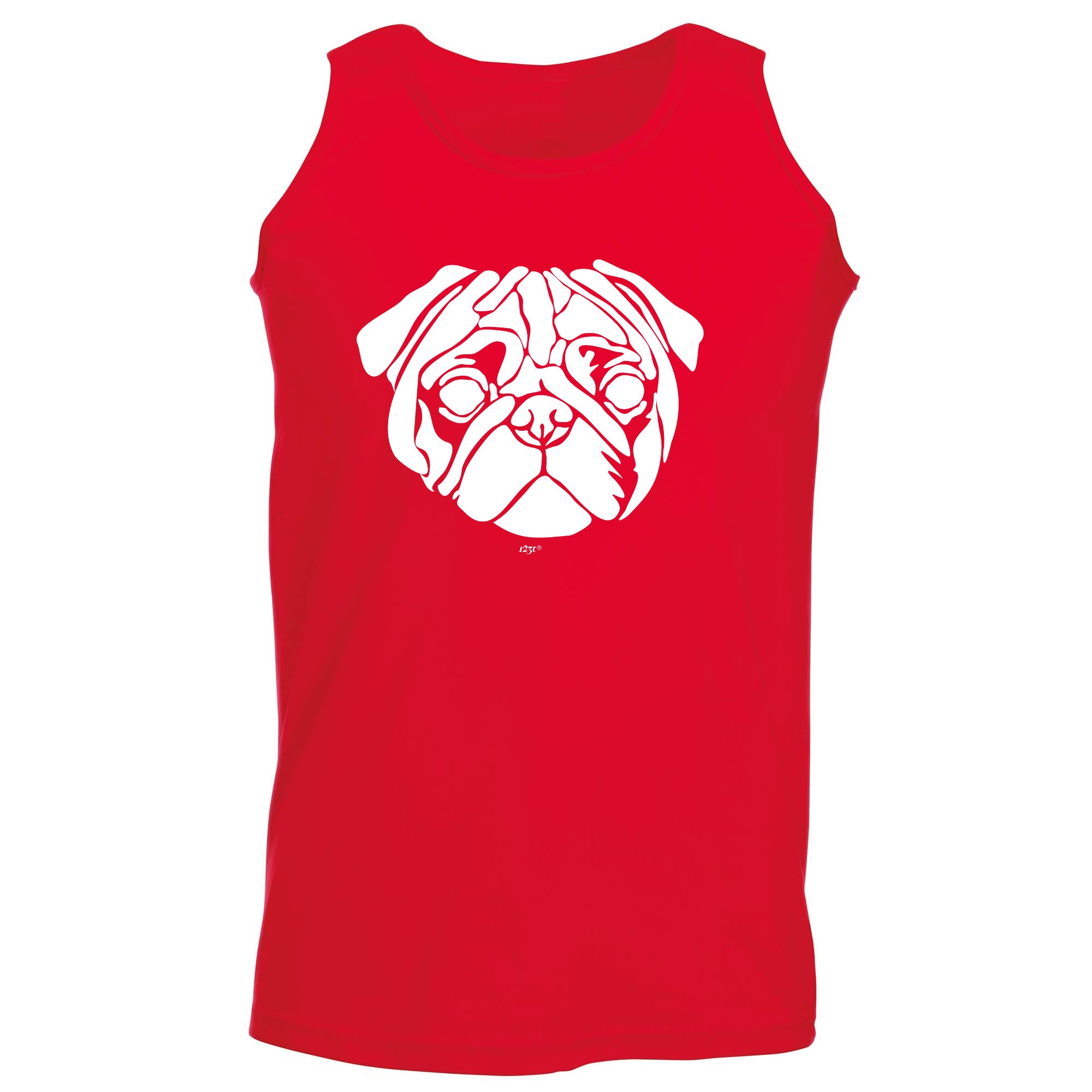 Pug Head Dog - Funny Vest Singlet Unisex Tank Top