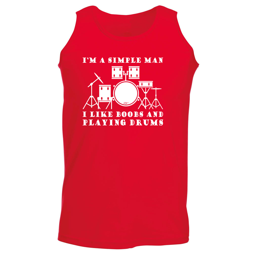 I'M Simple B  B Playing Drums Music - Funny Vest Singlet Unisex Tank Top