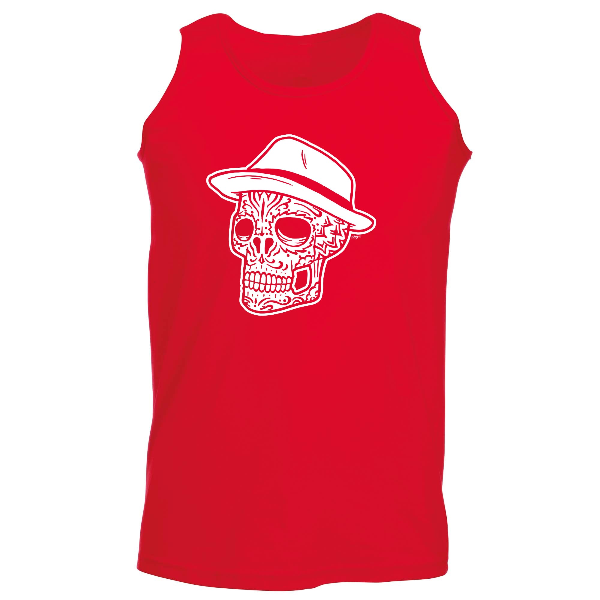 Fedora Candy Skull - Funny Vest Singlet Unisex Tank Top