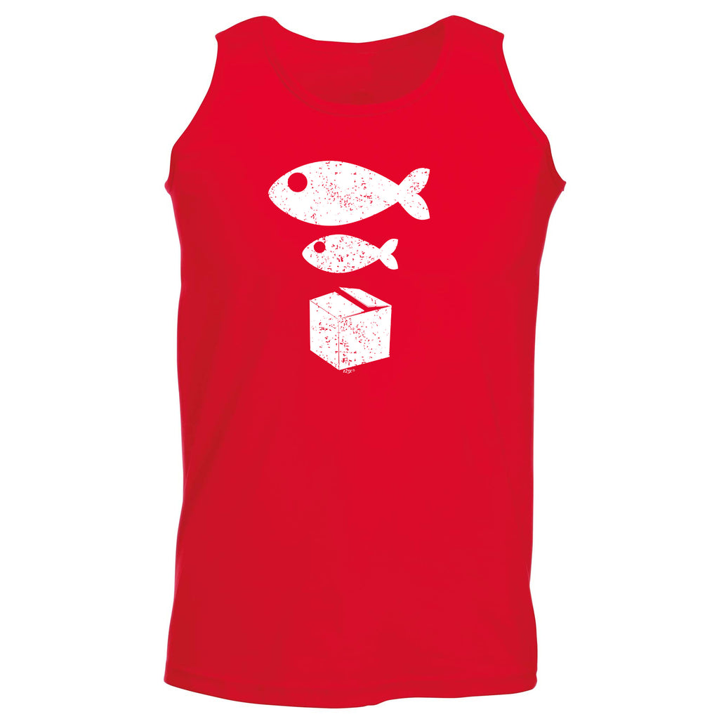 Rave Big Fish Little Fish Cardboard Box - Funny Vest Singlet Unisex Tank Top