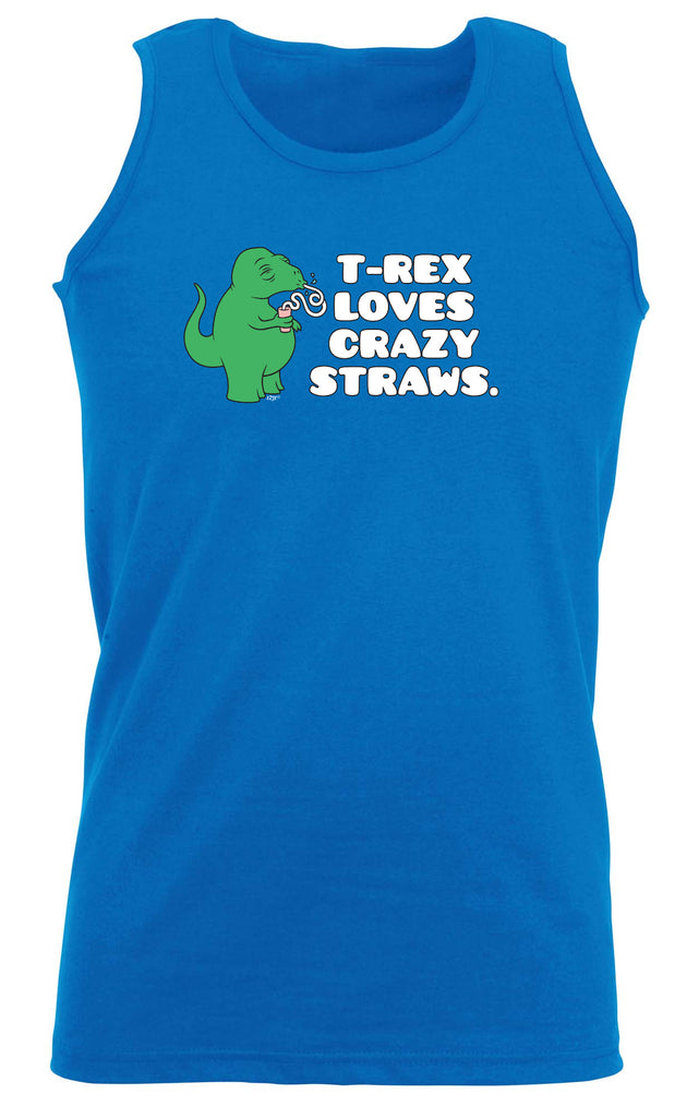 Trex Loves Crazy Straws Dinosaur - Funny Vest Singlet Unisex Tank Top