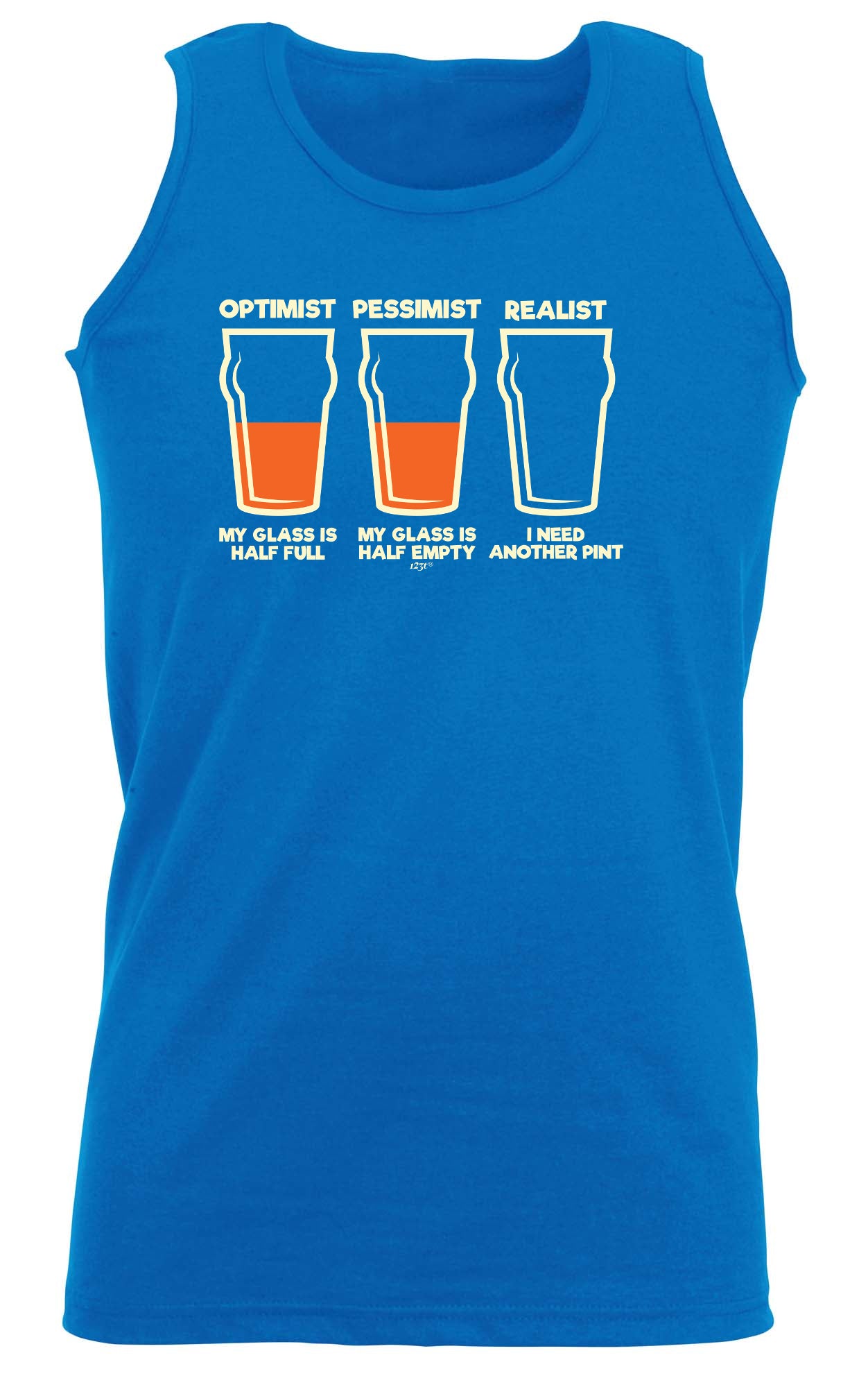 Optimist Pessimist Realist Beer - Funny Vest Singlet Unisex Tank Top